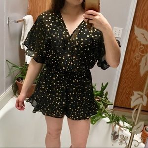 Gianni Bini black starry romper